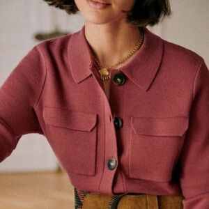 Sezane Betty Cardigan Rosewood